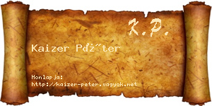 Kaizer Péter névjegykártya